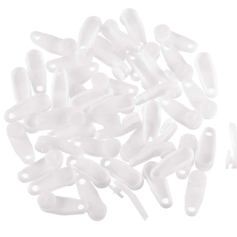 Pangda 50 Pieces White Plastic Curtain Track Glider Hooks - Rail Track Runners Slider for Window and Shower - Image 5